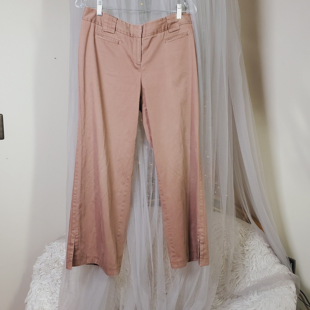 Vtg Y2K Anthropologie Elevenses Wide Leg Trousers Pants Boho Size 8 Dusty Pink - Picture 2 of 5